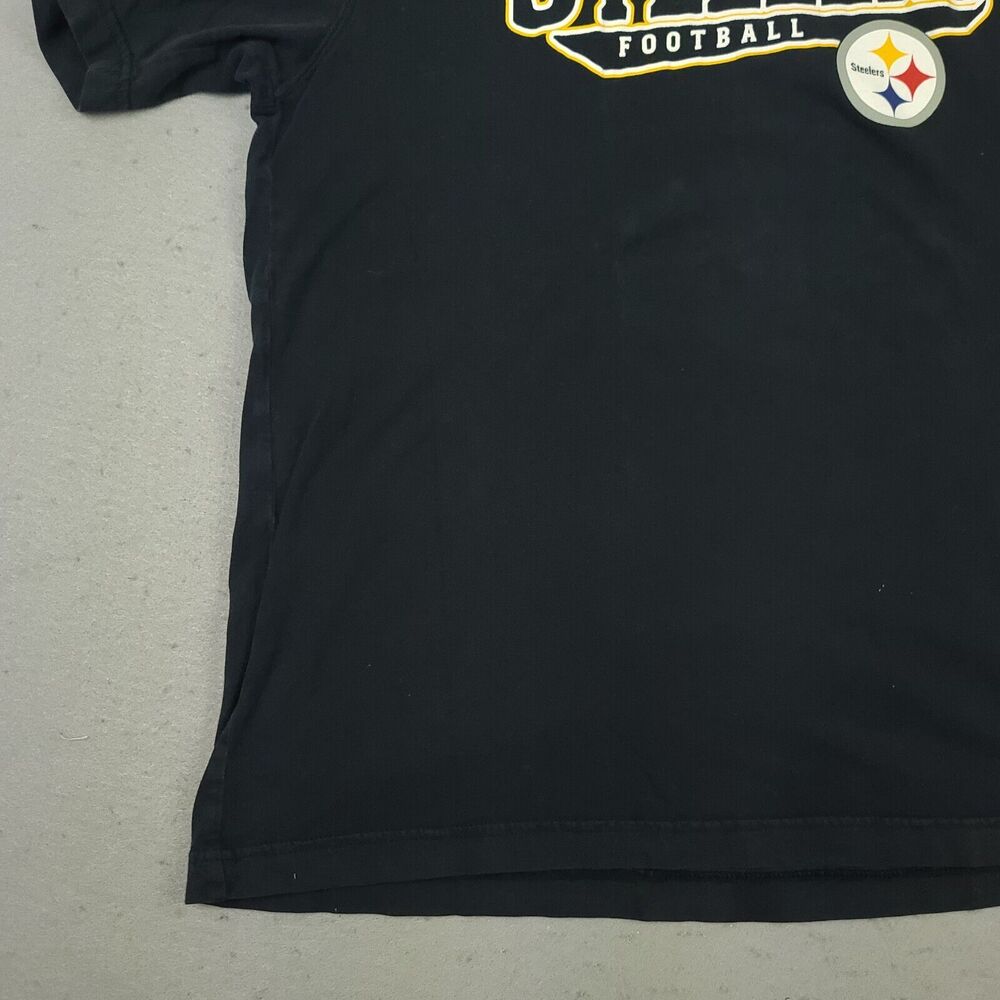 Reebok Pittsburgh Steelers T Shirt Mens XL Black Cotton Short Sleeve - Picture 5 of 10